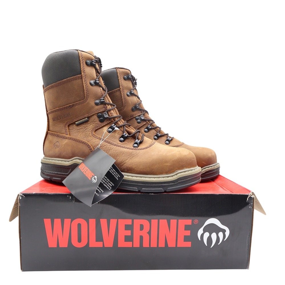Wolverine Marauder 8 Work Boots Mens 8.5 Brown Leather Steel Toe NWT W02163